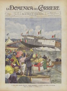 De tewaterlating van het grote slagschip Regina Margherita vond plaats in La Spezia op 30 mei