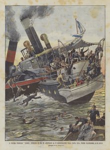 Het Oude Stoomschip Primus Gebroken En Gezonken In De Lage Elbe