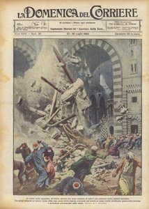 De instorting in de moskee door Achille Beltrame