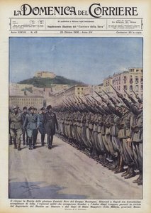 De terugkeer naar het vaderland van de glorieuze Zwarte Hemden van de Berggroep