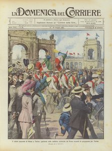 De groet van Rome aan Turijn, vertrek van de fietsestafettes uit Rome met het perkament voor Turijn
