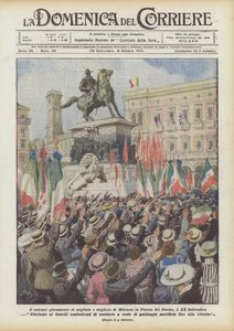 De plechtige eed van duizenden Milanezen op het Piazza del Duomo, 20 september