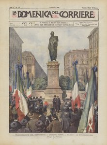 Inhuldiging van het Monument voor Giuseppe Parini in Milaan, 26 november 1899 door Achille Beltrame
