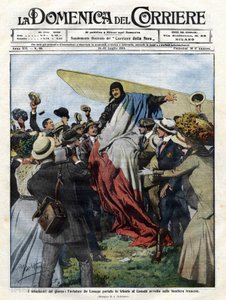Jacques de Lesseps (1883-1927) bij zijn aankomst in Canada in 1910. Illustratie door Achille Beltrame voor de 