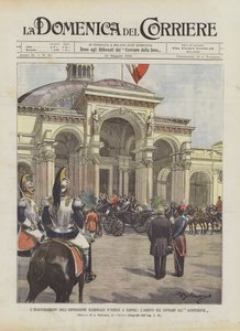 De Inhuldiging van de Nationale Hygiëne Tentoonstelling in Napels, De Aankomst van de Vorsten in het Auditorium