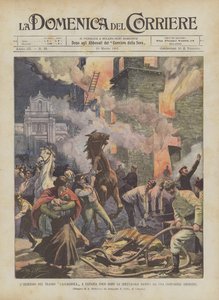 De brand in het Castagnola-theater in Catania kort na de voorstelling gegeven door een circusgezelschap