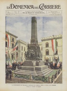 De Inhuldiging van het Nationale Monument voor de Familie Cairoli in Pavia, op de 14e Corrente