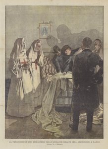 De huiszoeking in het klooster van de Oblate Nonnen van de Assumptie in Parijs