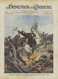 De Russisch-Japanse oorlog, de dood van de Russische commandant generaal Keller door een obus-explosie