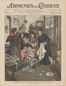 Onbekende fortuinen, duizend biljetten toevallig gevonden in een korset van een overleden dame door Achille Beltrame