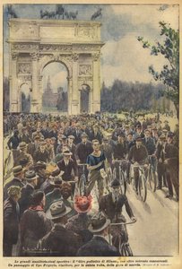 De grote sportmanifestaties, de voettocht van Milaan met meer dan zeshonderd deelnemers
