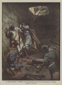 De valstrikken van de oorlog in Tripolitanië, Arabieren ontdekt in een put met veel wapens en munitie