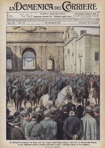 De triomfantelijke ontvangst van Rome voor zijn troepen teruggekeerd van de overwinning