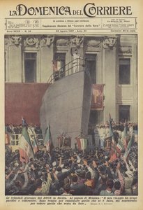 De triomfantelijke dagen van de Duce in Sicilië door Achille Beltrame