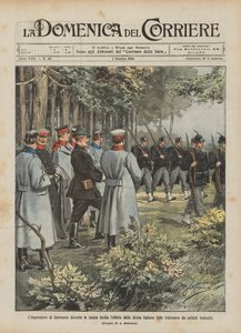 De Duitse keizer bestudeert tijdens de jacht het effect van de Italiaanse uniformen die werden gedragen ?