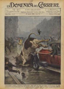 De geïmproviseerde stierengevecht van Boedapest door Achille Beltrame