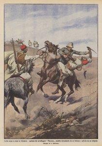 Handgemeen in Cyrenaica, kapitein van de Piacenza cavalerie woest aangevallen