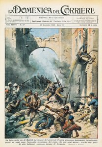 Melee in de straten van Madrid tijdens de Spaanse Burgeroorlog door Achille Beltrame