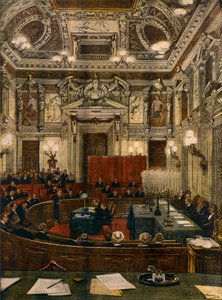 Nieuwe gemeenteraad van Milaan in zitting door Achille Beltrame