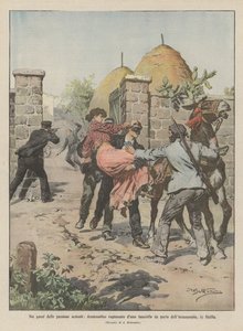 In de landen van vurige passies, dramatische ontvoering van een meisje door haar minnaar in Sicilië