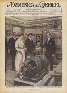 In de haven van Sevilla ontvangt Guglielmo Marconi de Spaanse vorsten aan boord van zijn prachtige schip