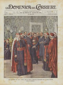In de wachtkamer van de paus, de Medici, na het bezoek aan Leo XIII, vernietigen zelfs de laatste hoop door Achille Beltrame