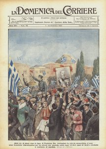 In de straten van Athene na de vlucht van Venizelos