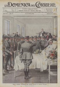 Eer aan de dapperen, de uitreiking van de zilveren medaille aan vrijwilliger Meregalli