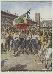 Uren van vreugde voor Italië, enthousiasme voor de Italiaanse vlag in het stadion van Stockholm na