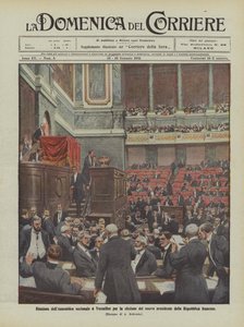 Vergadering van de Nationale Vergadering in Versailles voor de verkiezing van de nieuwe president van de Franse Republiek door Achille Beltrame