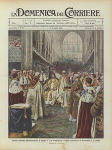 Plechtige ceremonie van de kroning van George V tot koning van Engeland en Ierland in de abdij
