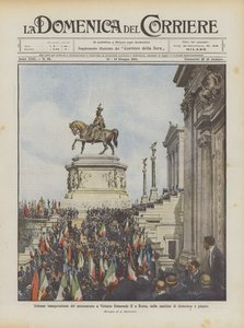Plechtige inhuldiging van het monument voor Vittorio Emanuele II in Rome, op zondagochtend 4 juni