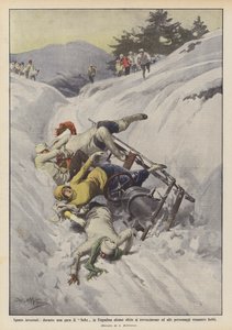 Wintersporten, tijdens een bobslee-wedstrijd in Engadin kantelen enkele sleeën en raken mensen gewond door Achille Beltrame