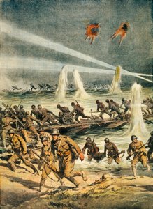 De Japanse opmars in China tijdens de Chinees-Japanse Oorlog, Achille Beltrame, uit La Domenica del Corriere, China, 20e eeuw