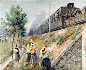De passage van de Italiaanse militaire trein