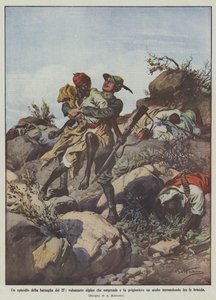 Een episode van de slag van de 27e, vrijwillige alpino die een Arabier verrast en gevangen neemt ?