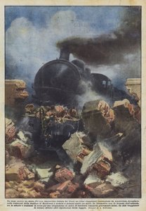 Een trein tegen een muur
