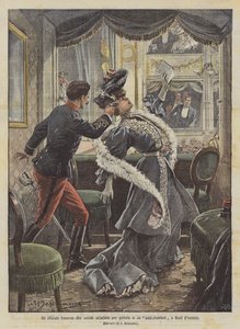 Een Franse officier die een kunstenaar uit jaloezie doodt in een café-chantant in Niort (Frankrijk)