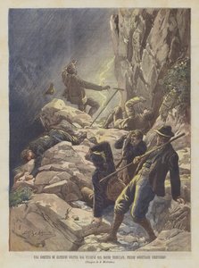 Een groep alpinisten getroffen door bliksem op de Monte Tribulan, bij Gossensass (Brennero)