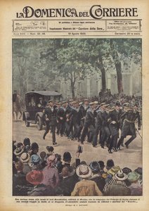 Een curieuze scène bij het huwelijk van lord Mountbatten, marineofficier, die een metgezel van de Prins was