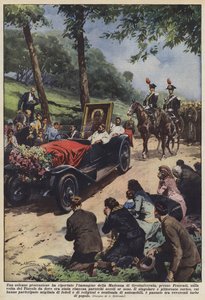 Een plechtige processie bracht het beeld van de Madonna van Grottaferrata, nabij Frascati, terug...