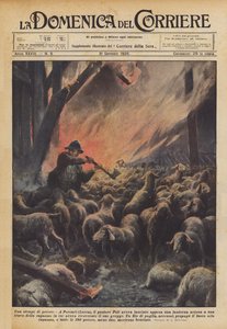 Een slachting van schapen door Achille Beltrame