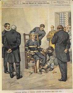 Verenigde Staten van Amerika, 20e eeuw, De elektrische stoel executie van Czolgosz, moordenaar van de president van de Verenigde Staten McKinley, 29 oktober 1901
