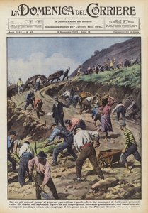 Een van de meest opmerkelijke voorbeelden van genereus patriottisme is dat van de bergbewoners van Corbesassi... door Achille Beltrame
