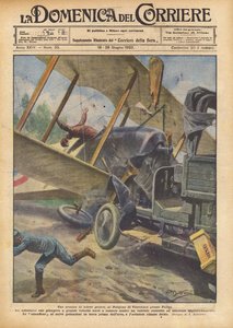 Een nieuw soort botsing, op het schietterrein van Vincennes bij Parijs door Achille Beltrame