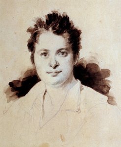 Portret van de Franse schrijver Honoré de Balzac jong door Achille Devéria