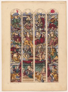 Studie voor Vier Glas-in-loodramen "Généalogie d