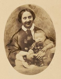 [Portret van Marie Devéria met haar zoon]. door Achille Devéria
