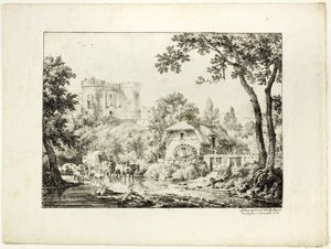 Landschap met een Molen en Kasteel