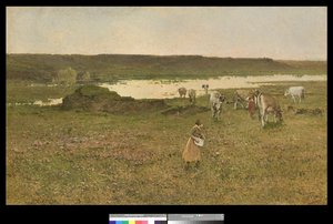 Weide in de vallei, 1906 door Achille Formis Befani